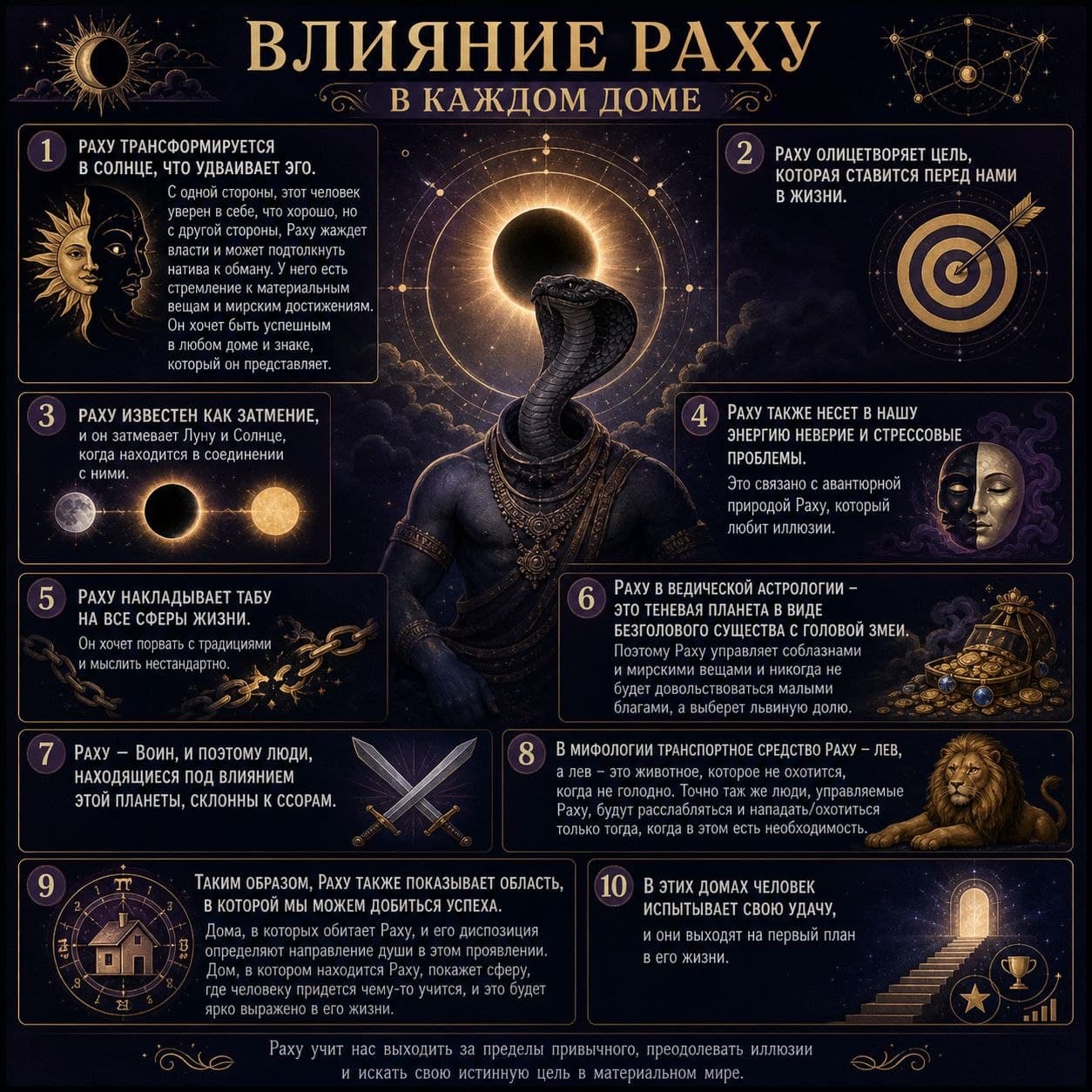 Раху в домах гороскопа