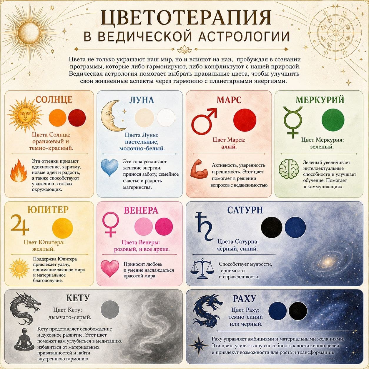 Цветотерапия в ведической астрологии