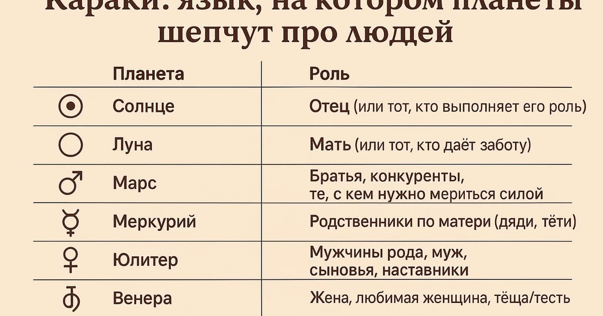 Караки: язык, на котором планеты шепчут про людей